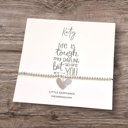 Inspirational Silver Charm Bracelet: Positive Affirmation Gift