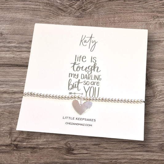 Inspirational Silver Charm Bracelet: Positive Affirmation Gift