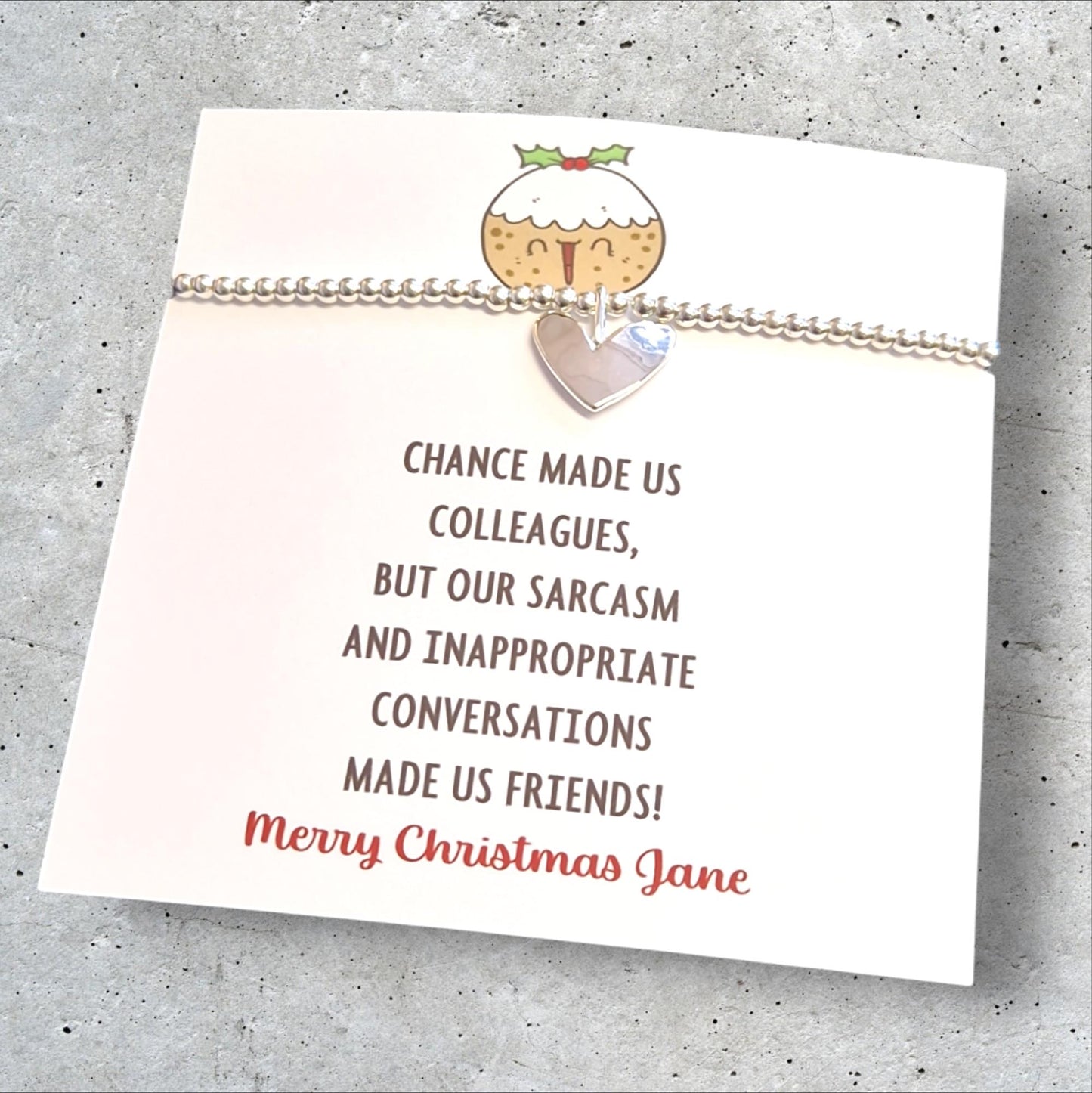 Personalised Chance made us Colleagues Friendship Gift | Christmas Gift | Funny | Work Friend I Silver Plated Charm Bracelet c229