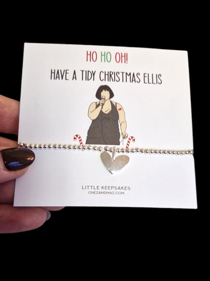 Tidy Christmas Gavin & Stacey Inspired Silver Plated Heart Charm Bracelet - Friendship Gift