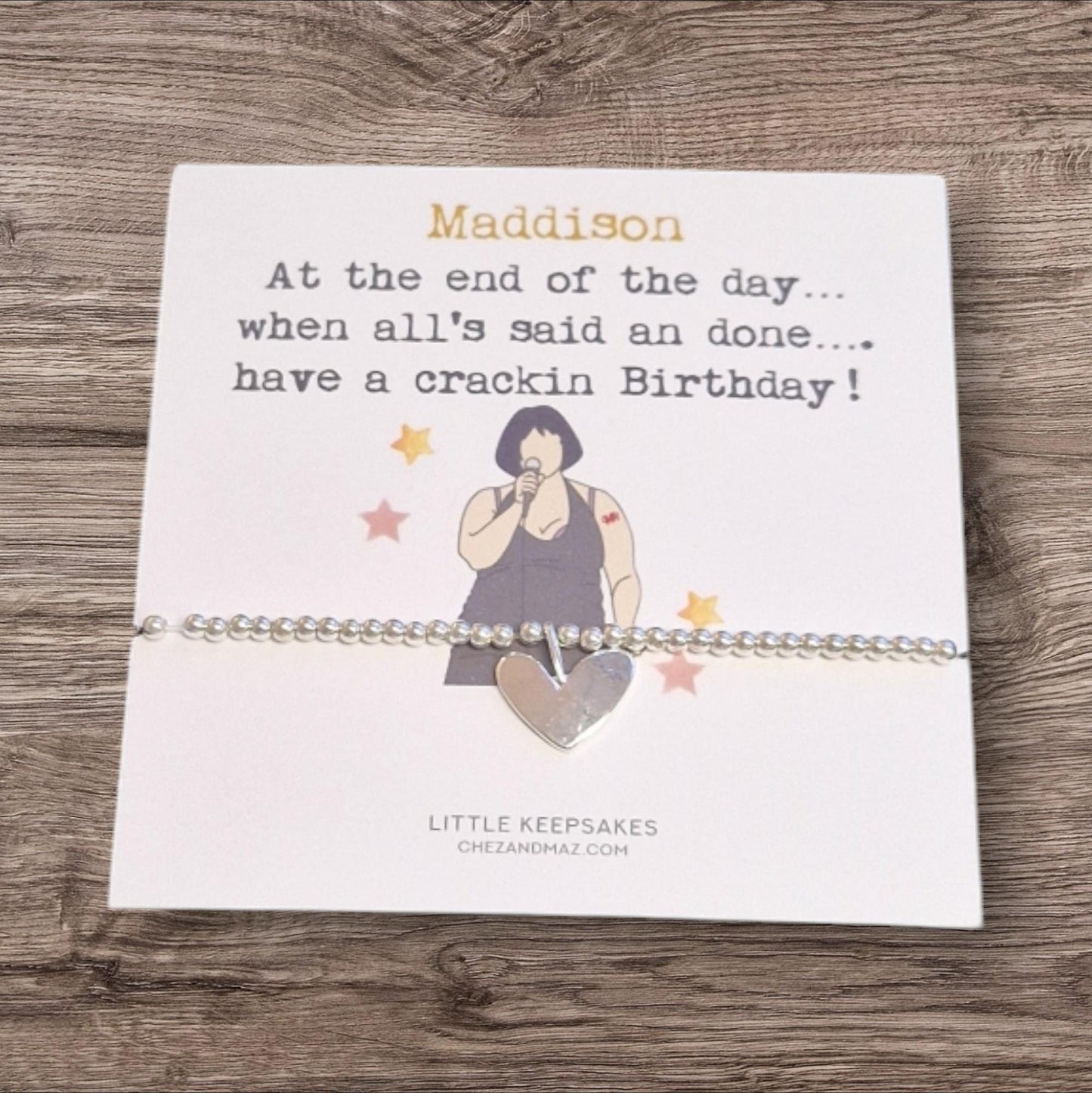 Personalised Gavin & Stacey Inspired Birthday I Nessa I Silver Plated Charm Bracelet I End of the Day, Crackin Birthday I Friendship Gift