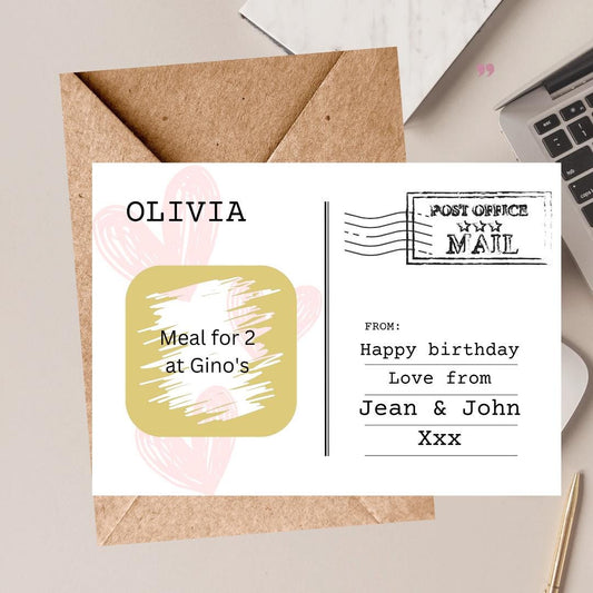 Personalised Birthday Scratch Off Card, Surprise Reveal Postcard