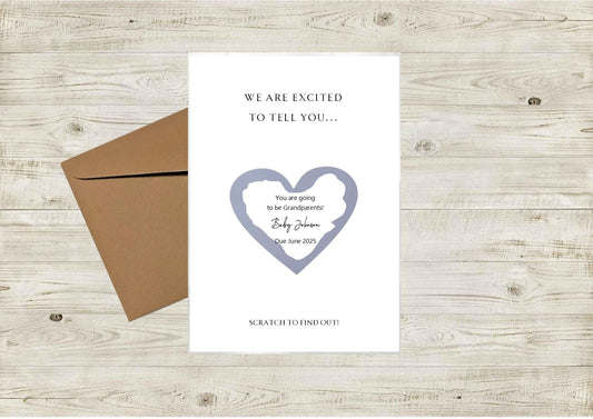 Pregnancy Announcement Scratch Off Card: Grandchild Reveal New Baby surprise