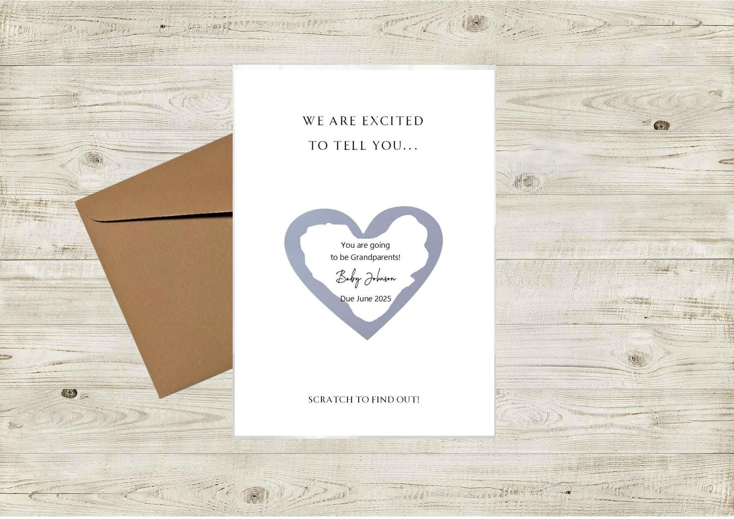 Pregnancy Announcement Scratch Off Card: Grandchild Reveal New Baby surprise
