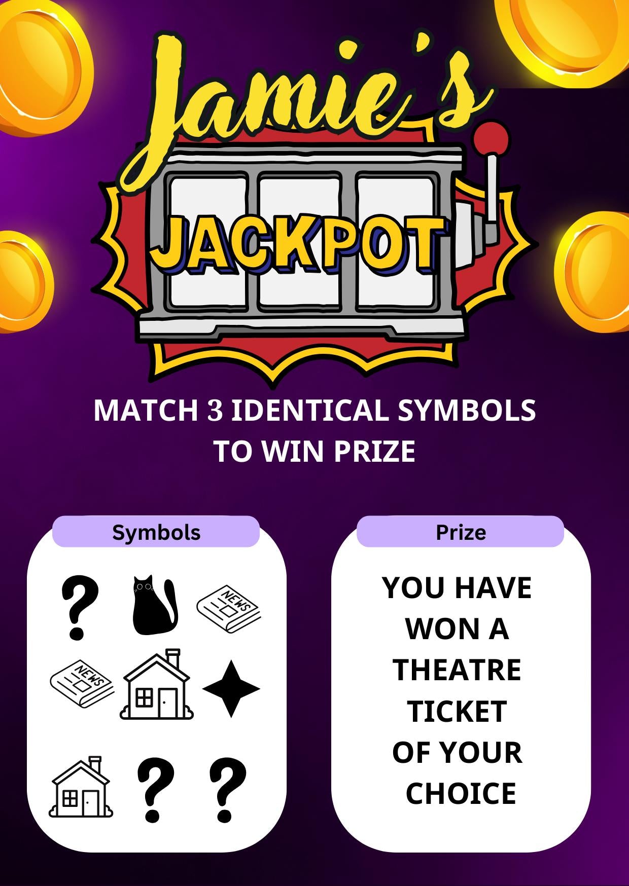 Personalised Scratch to Reveal Card: Surprise Gift Voucher, lottery scratch,  jackpot