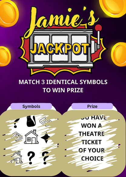 Personalised Scratch to Reveal Card: Surprise Gift Voucher, lottery scratch,  jackpot