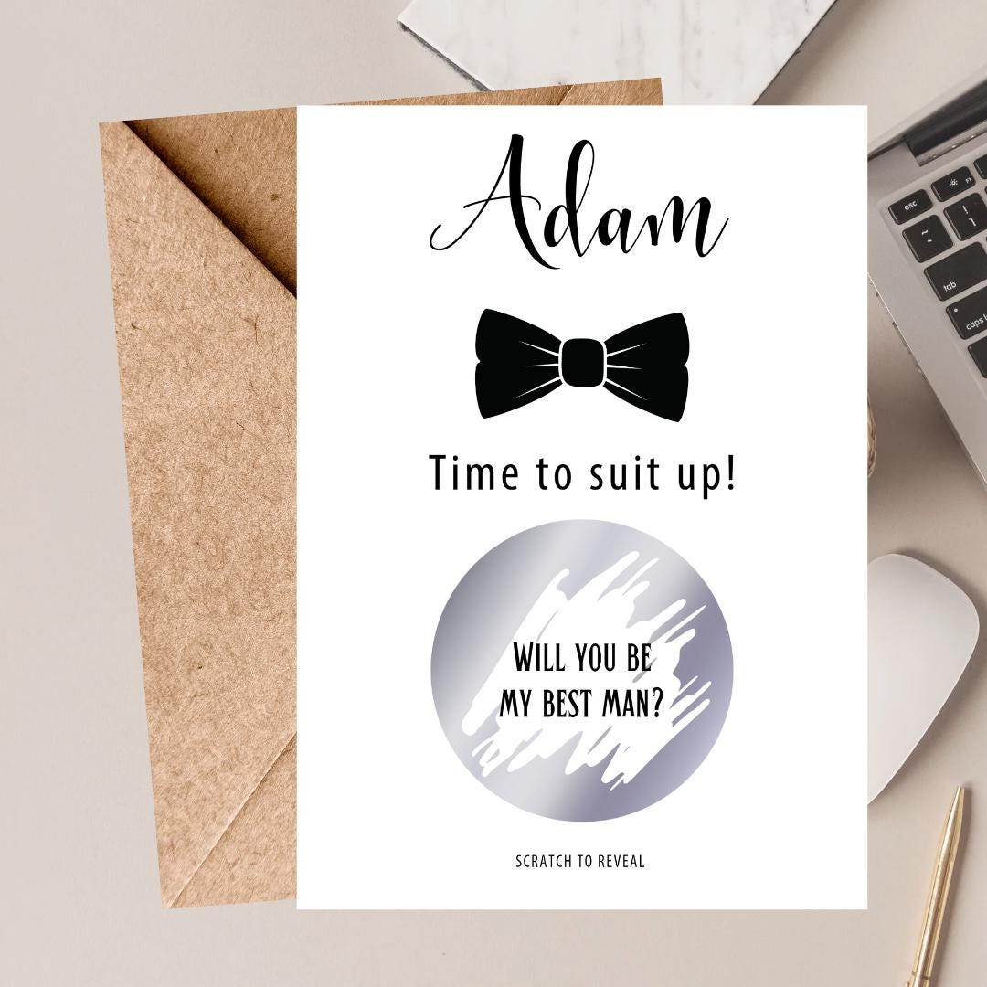 Groomsman Proposal Scratch Off Card, Wedding Reveal