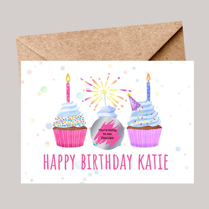 Personalized Birthday Surprise Scratch Off Card: Concert Tickets Reveal