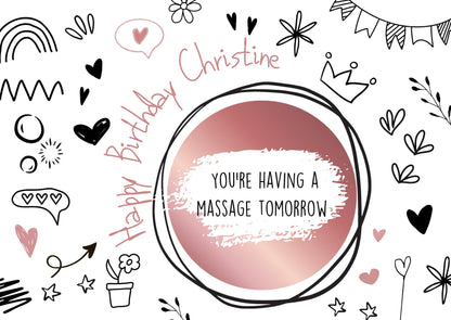 Personalised Birthday Scratch To Reveal Voucher, Special Birthday Surprise Scratch Card, Customised, Birthday ticket, add event