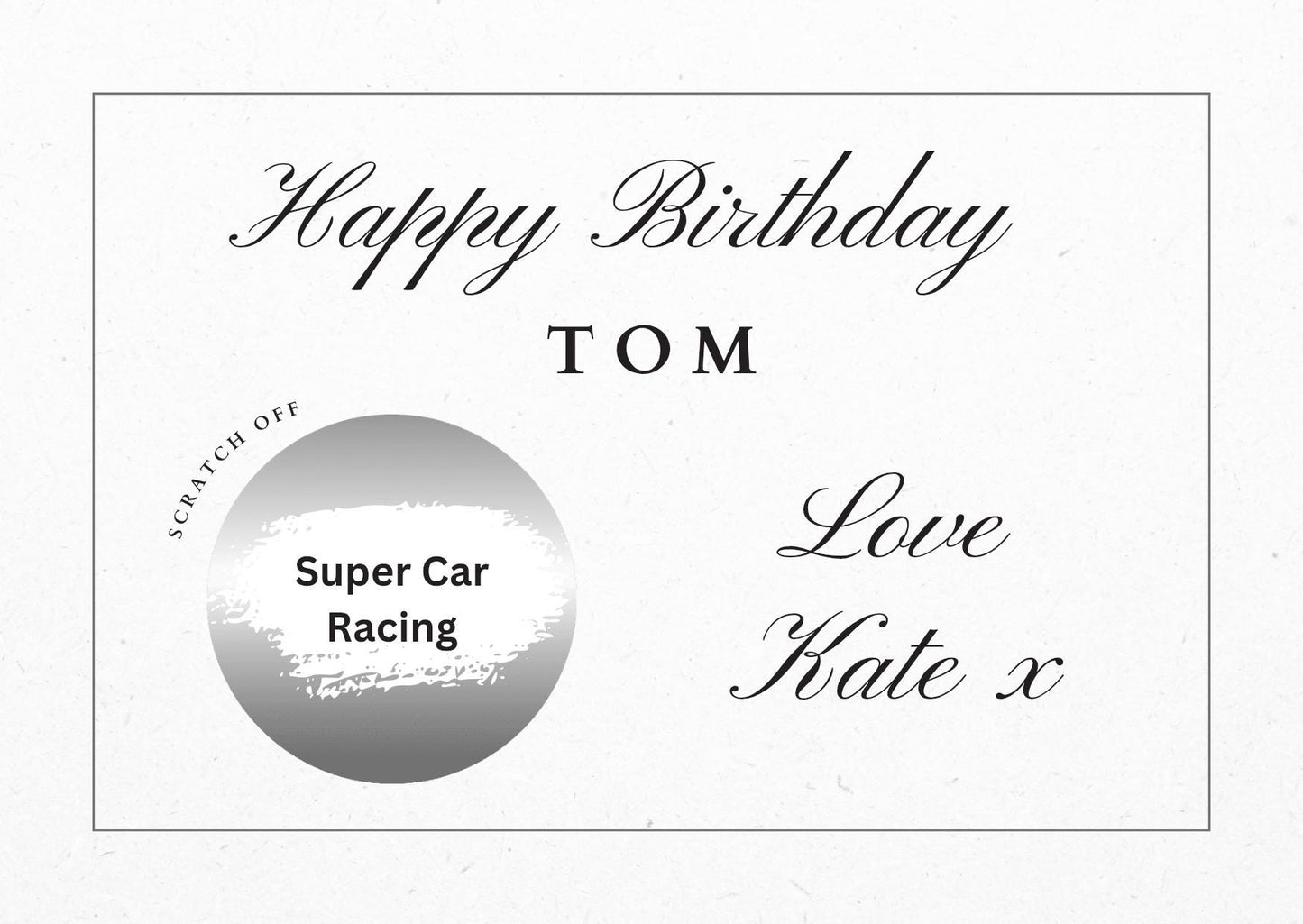 Personalised Classy Birthday Scratch To Reveal Voucher, Special Birthday Surprise Scratch Card, Customised, Birthday ticket, add event