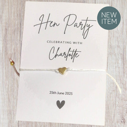 Hen Party, Baby Shower Wish Bracelets - Personalised  - Goodie Bag Filler - Hen Weekend, Hen Do, Girls Weekend  I Sten Do - CS3