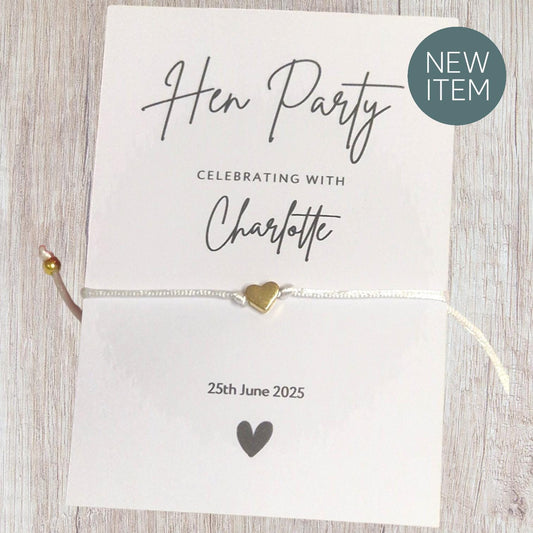 Hen Party, Baby Shower Wish Bracelets - Personalised  - Goodie Bag Filler - Hen Weekend, Hen Do, Girls Weekend  I Sten Do - CS3