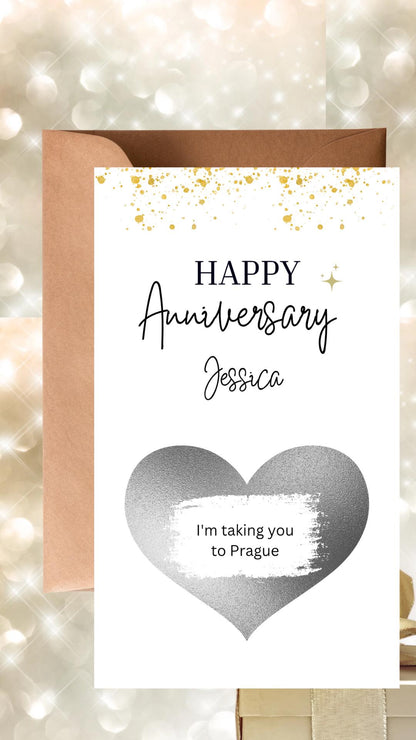 Personalised Anniversary Scratch Off Card: Surprise Reveal Gift