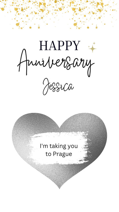 Personalised Anniversary Scratch Off Card: Surprise Reveal Gift
