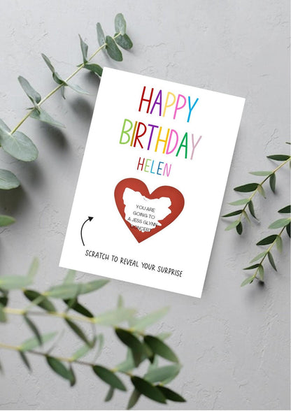 Personalized Birthday Scratch Off Card: Surprise Holiday Reveal