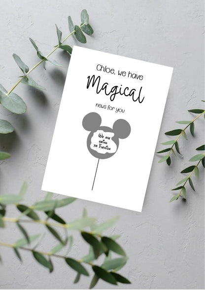 Personalised Disney Scratch Holiday Reveal Card Christmas Disneyworld Theme Park Surprise Reveal Ticket, Christmas Gift Disneyland SS1