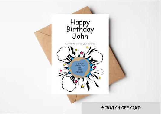 Personalized Comic Book Scratch To Reveal Birthday Surprise Card
