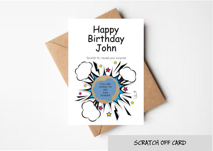 Personalized Comic Book Scratch To Reveal Birthday Surprise Card