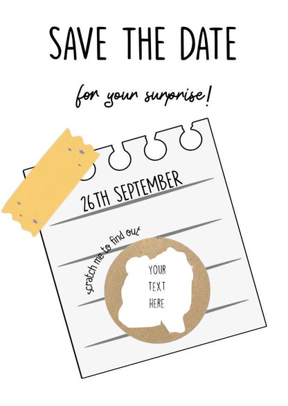 Personalized Scratch Off Card: Surprise Announcement, Save the Date