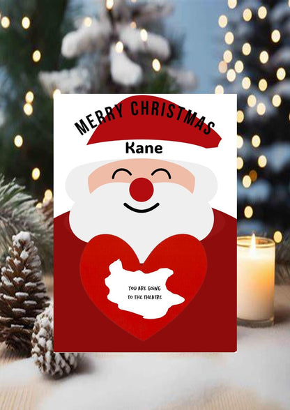 Personalised Santa Christmas Scratch-Off Card: Surprise Gift Reveal - Holiday, Concert, Festival Surprise Reveal