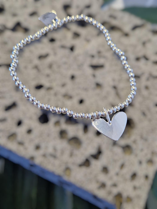 60th, Sixty, Birthday Silver Plated Bracelet: Personalised Heart Charm