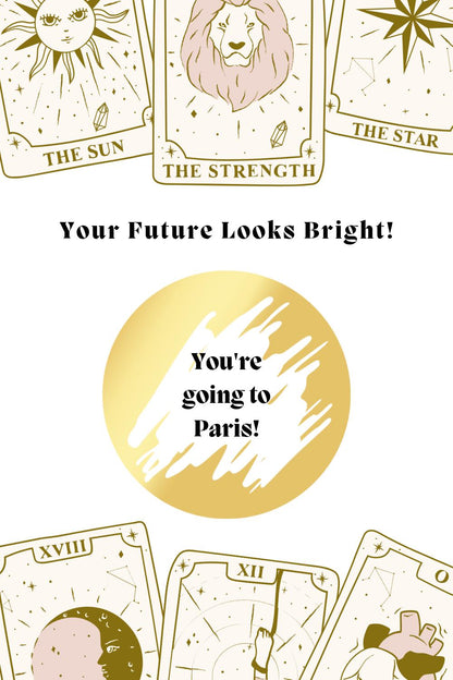 Personalised Your Future Looks Bright Scratch To Reveal Voucher -Tarot Cards - Birthday Surprise Scratch Card, sc78