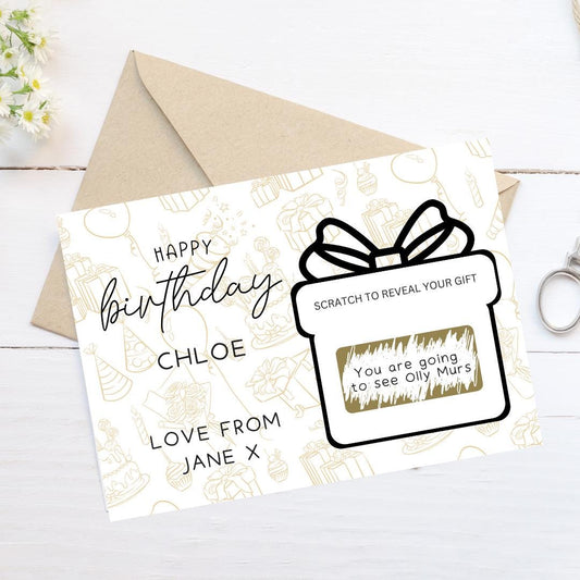 Personalized Birthday Scratch To Reveal Surprise Ticket