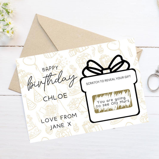 Personalized Birthday Scratch To Reveal Surprise Ticket
