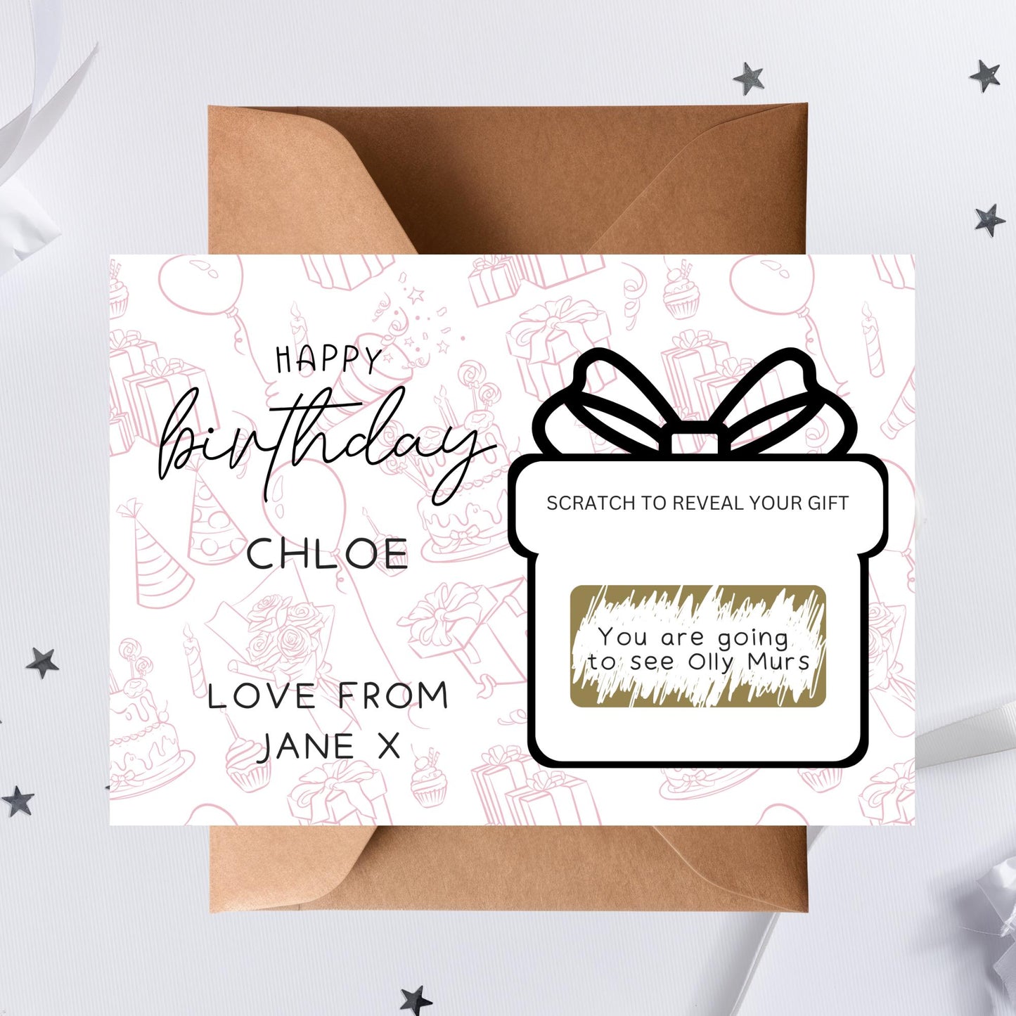 Personalized Birthday Scratch To Reveal Surprise Ticket
