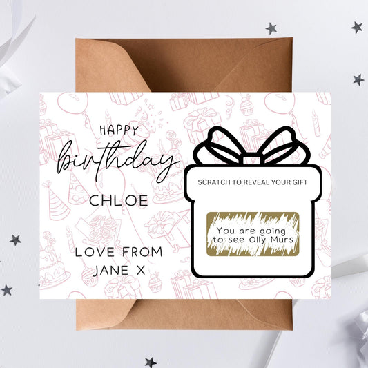 Personalized Birthday Scratch To Reveal Surprise Ticket