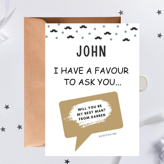 Scratch off Card Favour to ask, Best Man, Usher, Groomsman Surprise Reveal Scratch Card, wedding Surprise Card