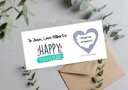Personalised Anniversary Scratch Off Card: Romantic Surprise Gift for Couples