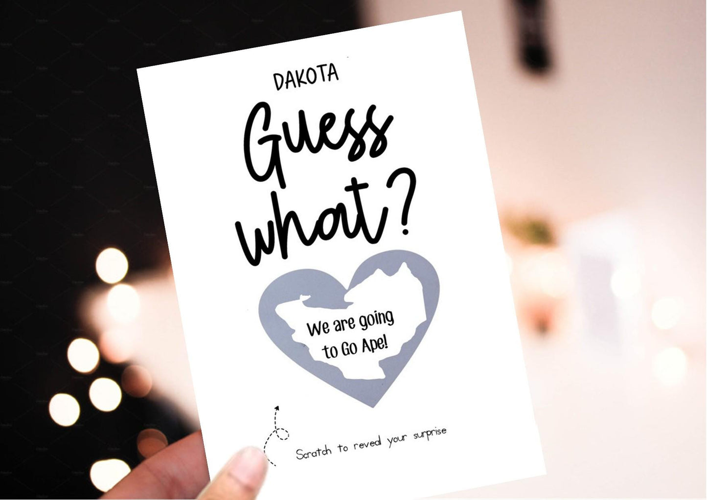 Personalized Surprise Scratch Off Card: Birthday, Holiday, or Concert Reveal