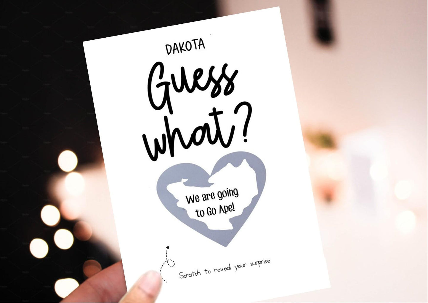Personalized Surprise Scratch Off Card: Birthday, Holiday, or Concert Reveal