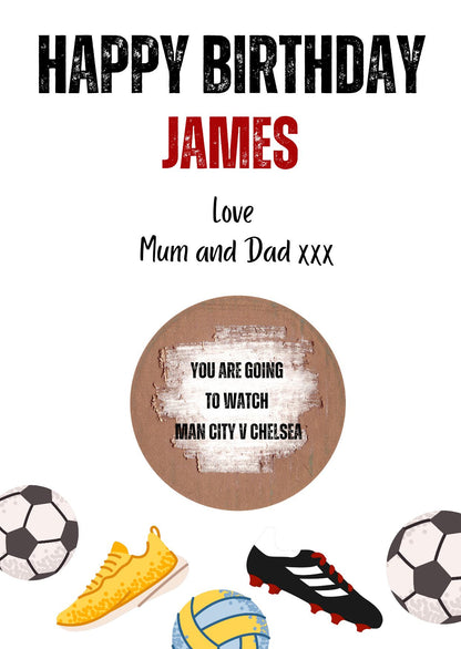 Personalised Football Birthday Scratch Card: Surprise Game Reveal