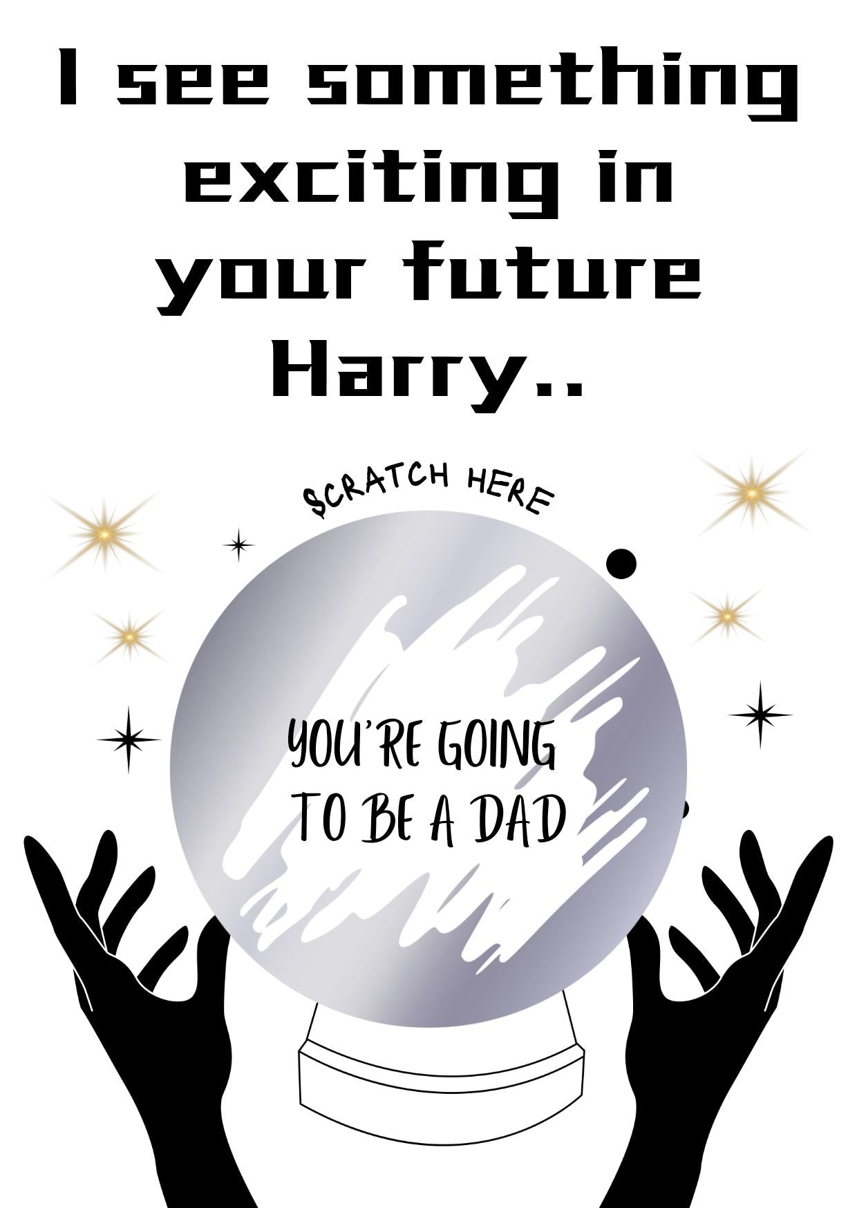 Scratch off Card Crystal Ball Surprise Reveal Scratch Card, Holiday Reveal, Concert Tickets Reveal, Birthday, Pregnancy Surprise Card sc125