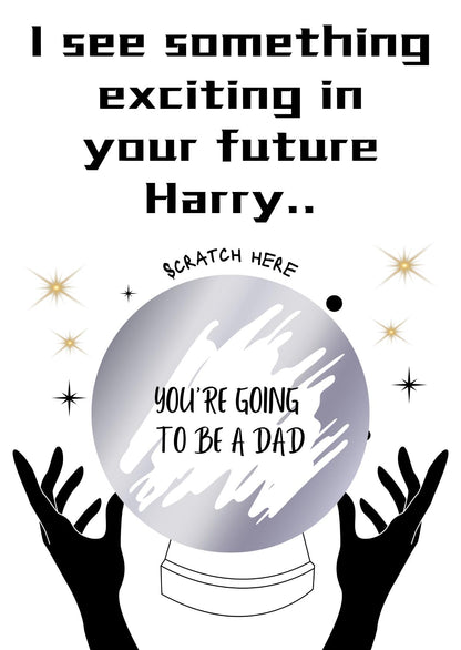Scratch off Card Crystal Ball Surprise Reveal Scratch Card, Holiday Reveal, Concert Tickets Reveal, Birthday, Pregnancy Surprise Card sc125