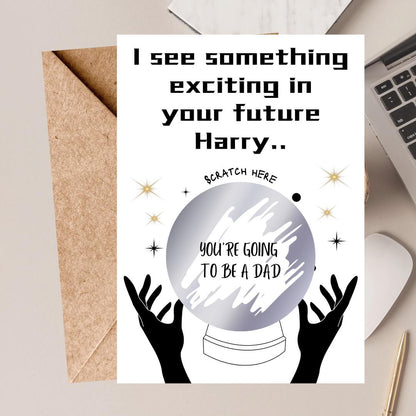 Scratch off Card Crystal Ball Surprise Reveal Scratch Card, Holiday Reveal, Concert Tickets Reveal, Birthday, Pregnancy Surprise Card sc125
