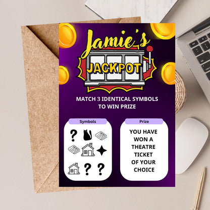 Personalised Scratch to Reveal Card: Surprise Gift Voucher, lottery scratch,  jackpot