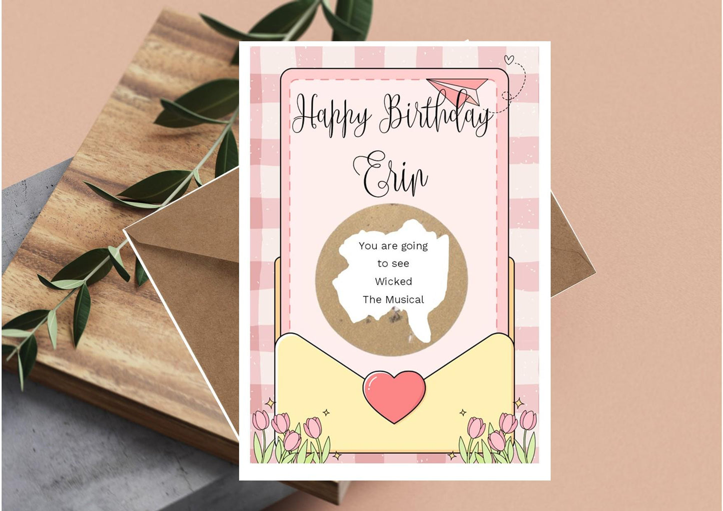 Scratch off Card Birthday Surprise Reveal Scratch Card, Holiday Reveal, Concert Tickets Reveal, Birthday, Cakes Surprise Card L6