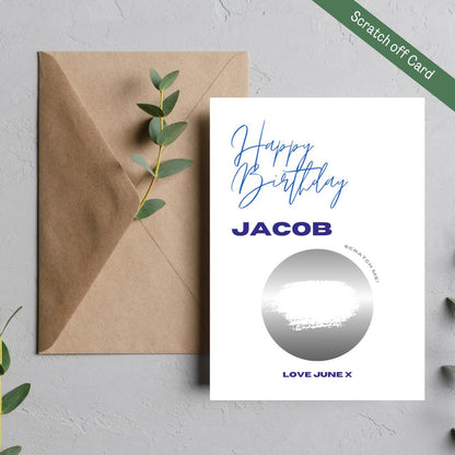 Personalized Birthday Scratch To Reveal Card: Surprise Gift Ticket
