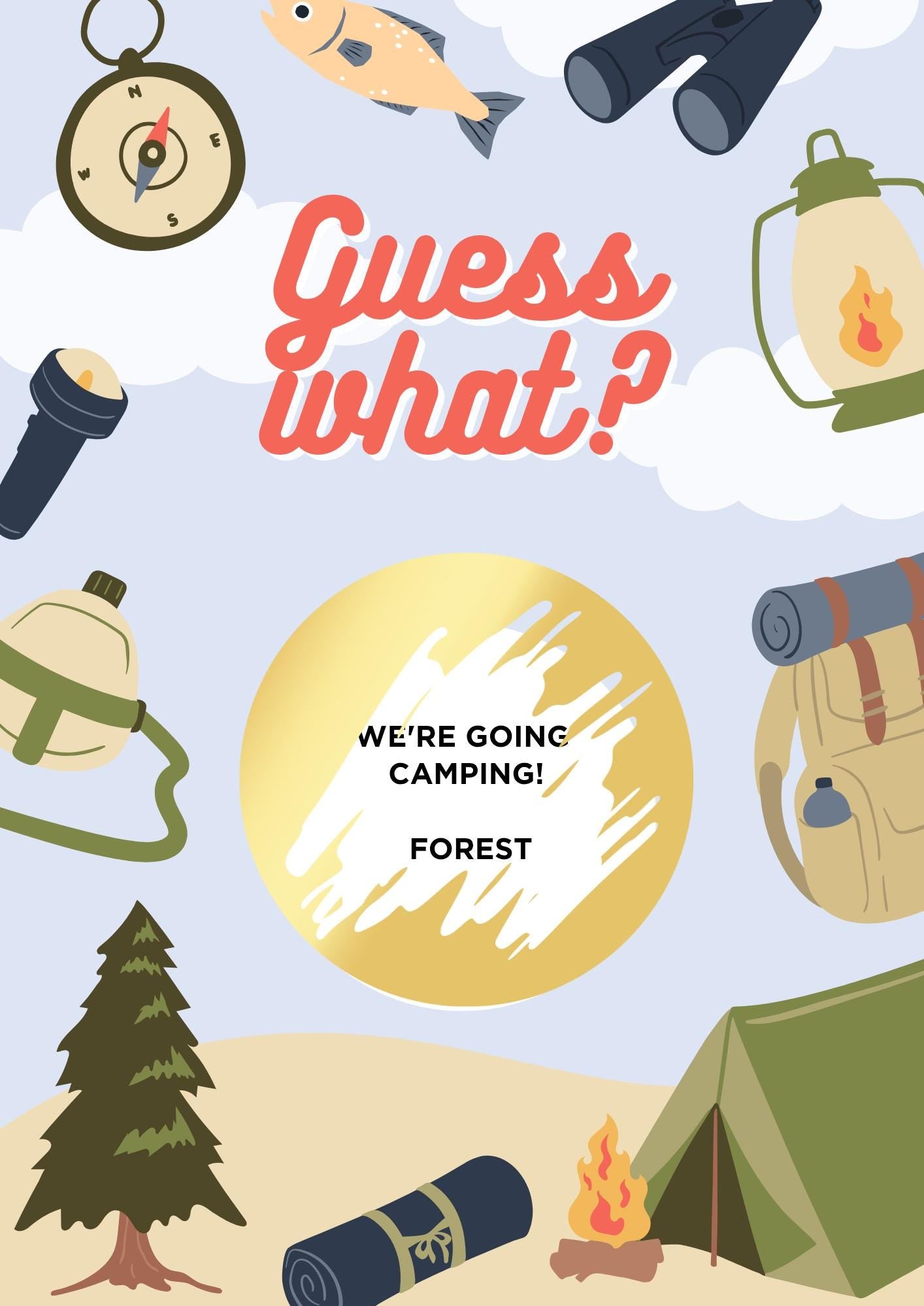Camping Trip Reveal Scratch Card: Personalized Holiday Surprise