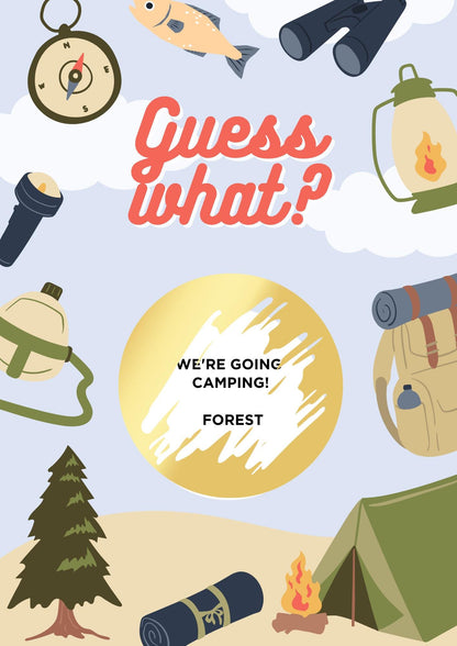 Camping Trip Reveal Scratch Card: Personalized Holiday Surprise