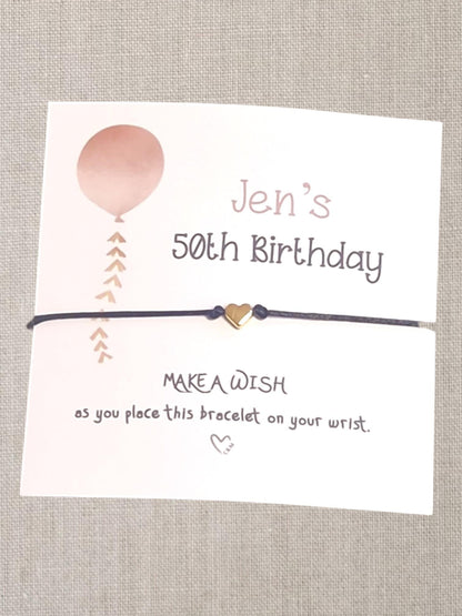 Balloon Birthday Wish String Charm Bracelet - Party Goodie Bag Filler - Personalised - Any Age - Birthday Weekend - Celebration- YY7