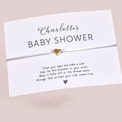 Baby Shower Favour, Wish Bracelet, Thank You Baby Shower Gift, Personalised Baby Shower - Mummy to Be - Calligraphy BA6