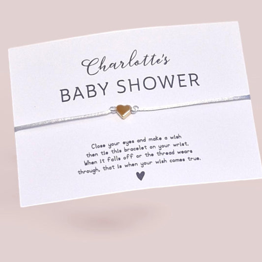 Baby Shower Favour, Wish Bracelet, Thank You Baby Shower Gift, Personalised Baby Shower - Mummy to Be - Calligraphy BA6
