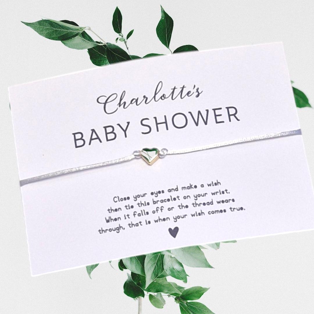 Baby Shower Favour, Wish Bracelet, Thank You Baby Shower Gift, Personalised Baby Shower - Mummy to Be - Calligraphy BA6