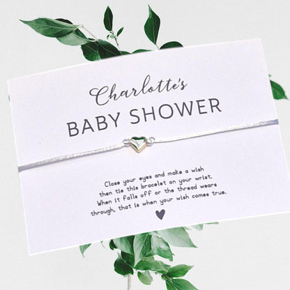 Baby Shower Favour, Wish Bracelet, Thank You Baby Shower Gift, Personalised Baby Shower - Mummy to Be - Calligraphy BA6