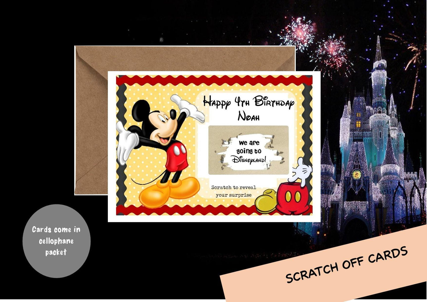 Holiday Reveal, Disney surprise, Disney Scratch Off Birthday Surprise Card, Scratch Off Card