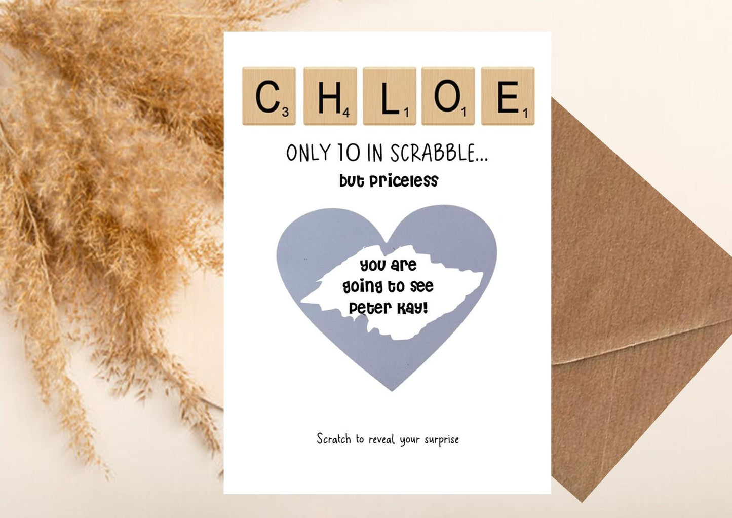 Personalized Scrabble Birthday Scratch Off Card